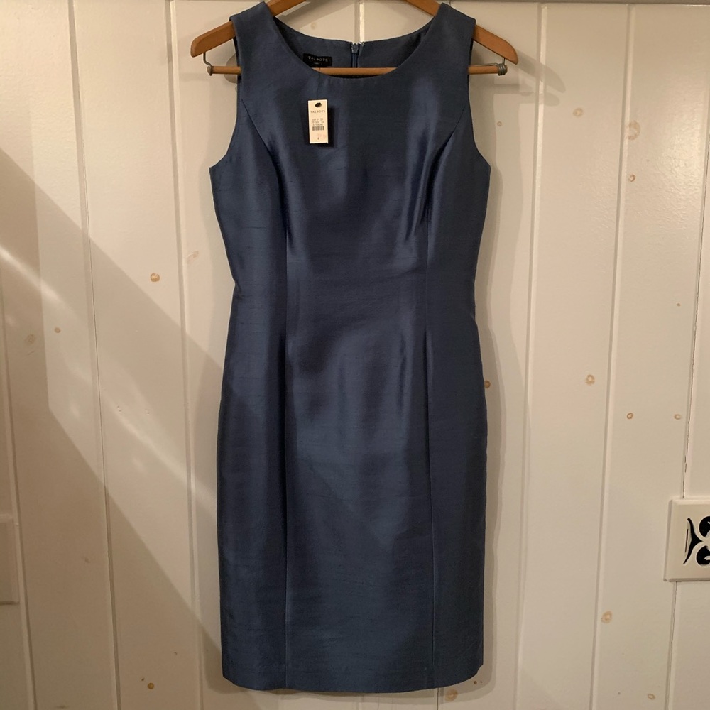 Talbots Silk Blue Sheath Dress